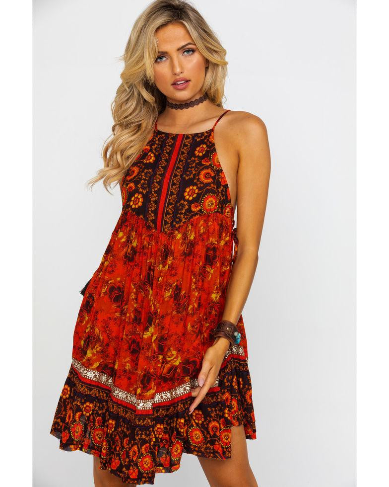 free people red halter dress Free People Women's Casablanca Slip Dress
