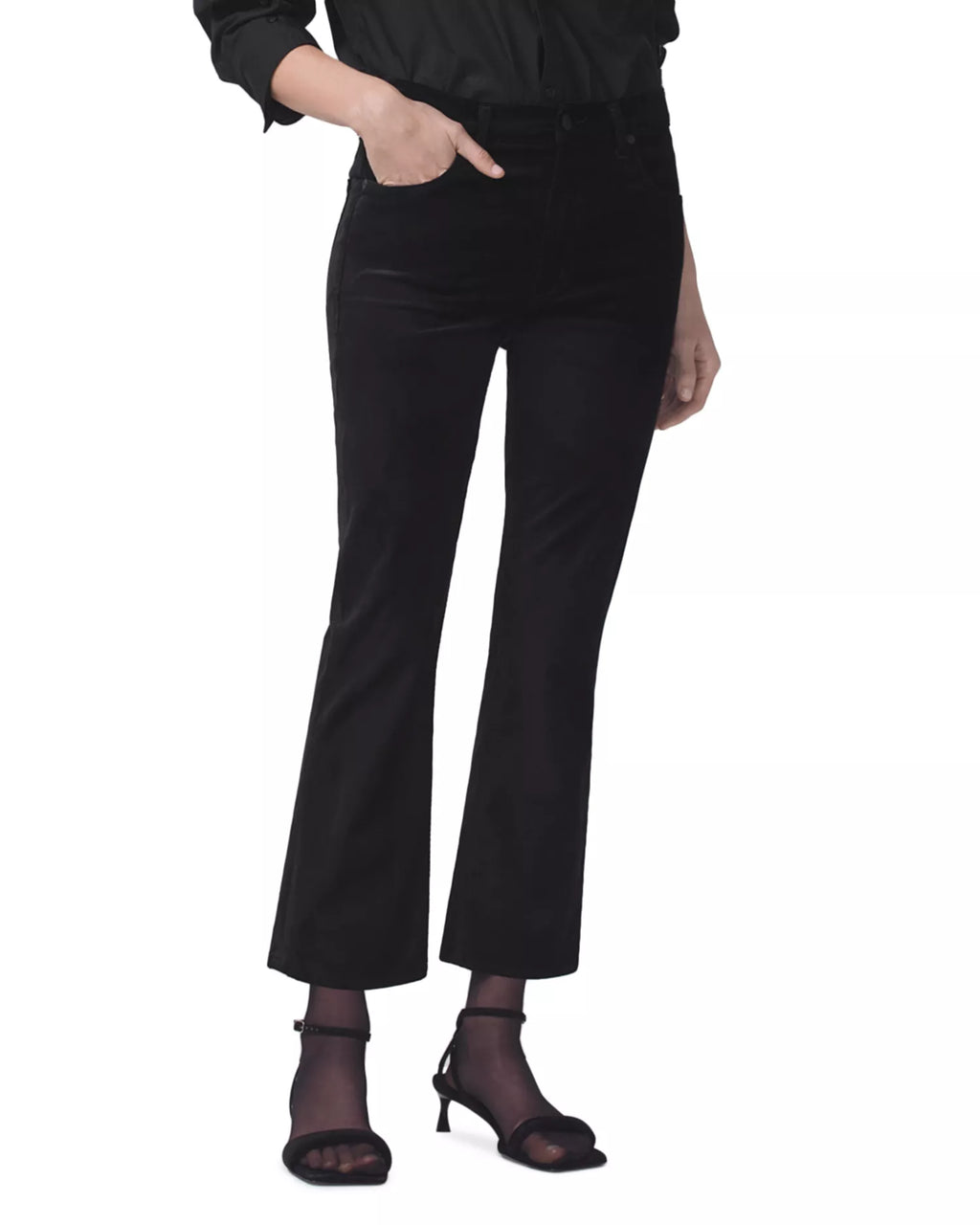Citizens of Humanity Isola High Rise Cropped Bootcut Jeans - Black