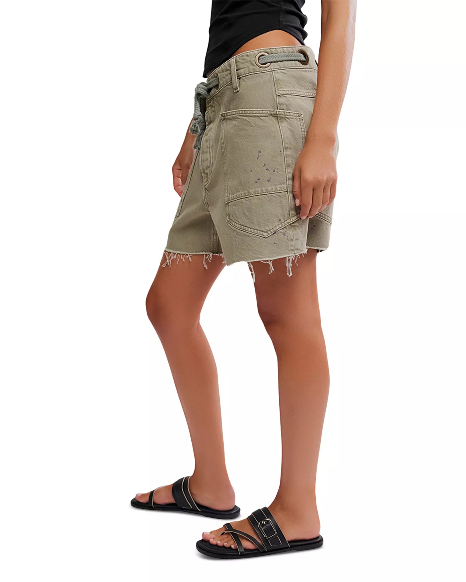 Free People Moxie Denim Shorts - Fern