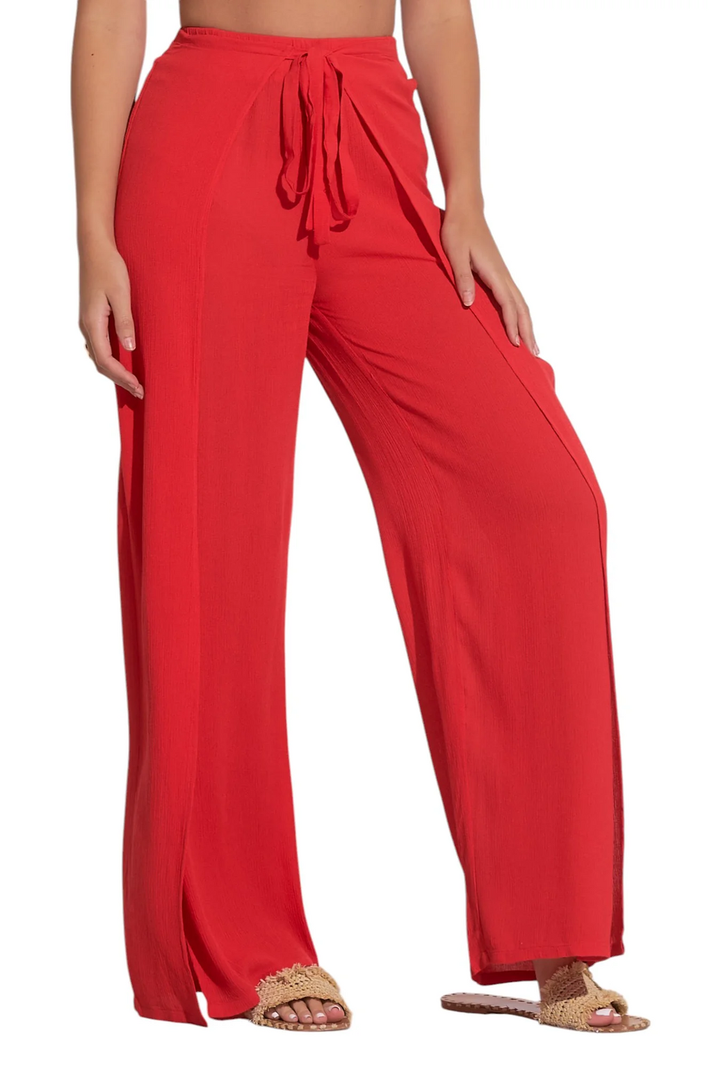 Elan Nicole Wrap Pant - Red