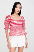 The Marie Oliver Oaklee Top - Cherry Check