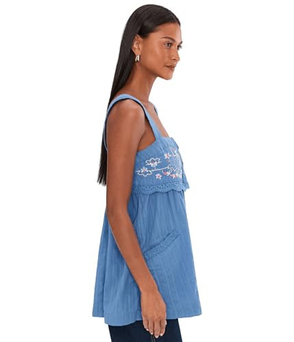 Free People Women's Farrah Embroidered Tunic - Cold River