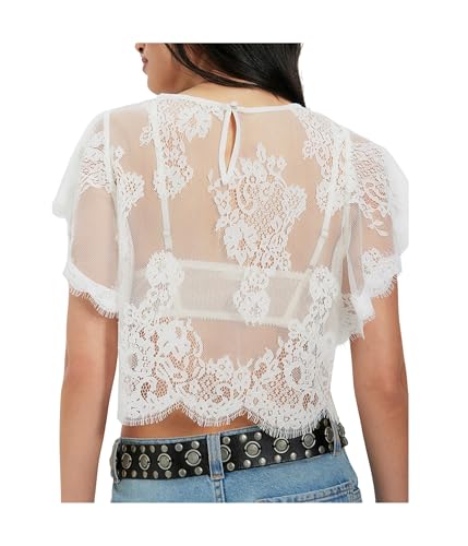 Free People Women's Lunar Ash Lace Top - Clean Ivory