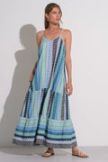 Elan Blue-Green Tulum Maxi Arrow Print Dress