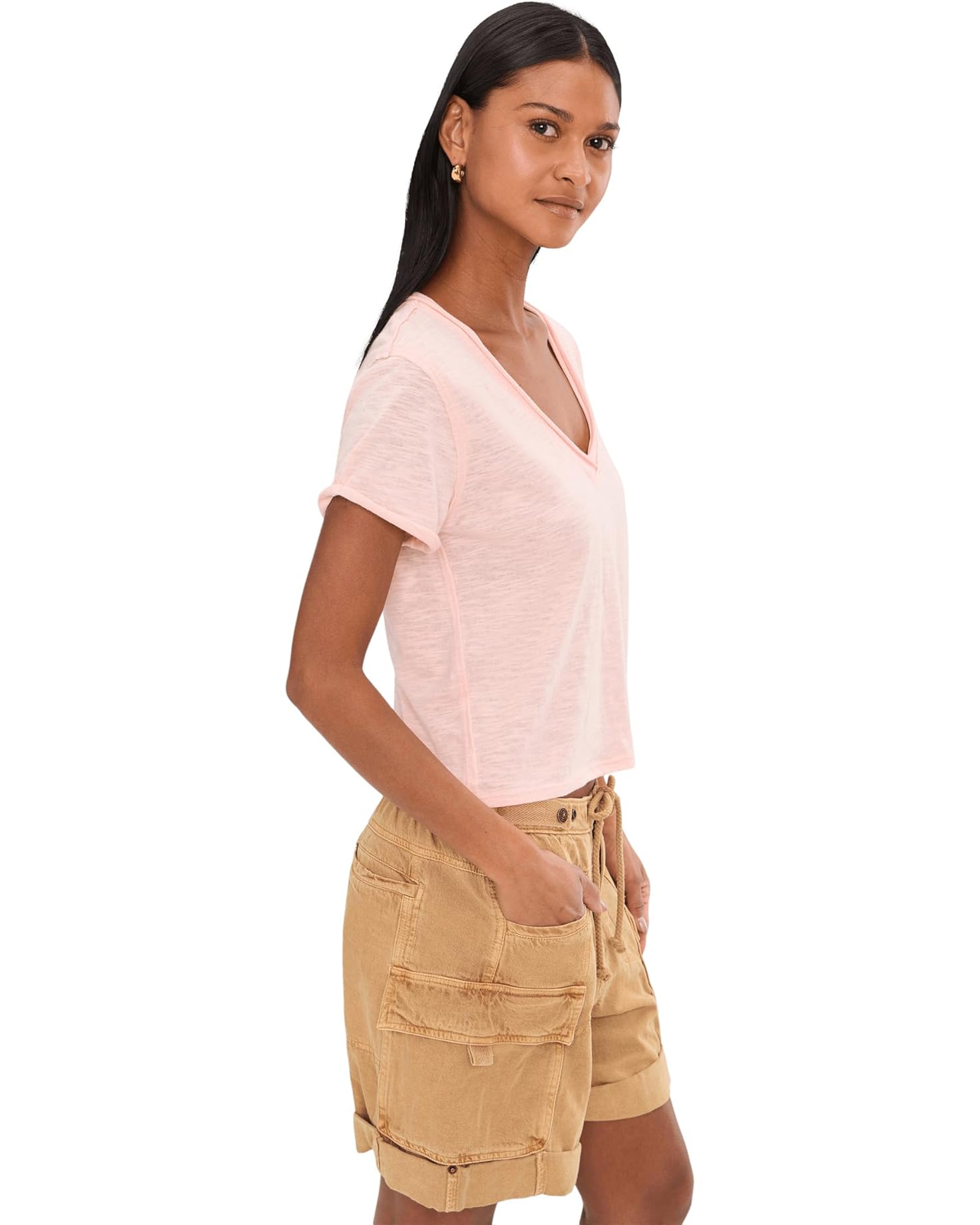 Free People Women's Take 2 Tee - Blushing Peony Combo