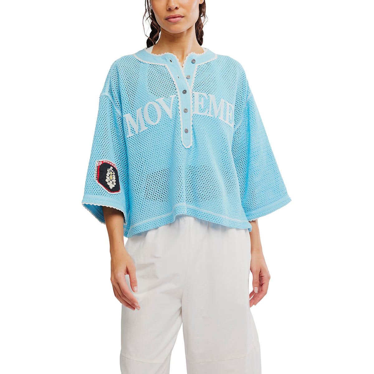 Free People Women's Movement Camp Out T-Shirt - Bright Blue