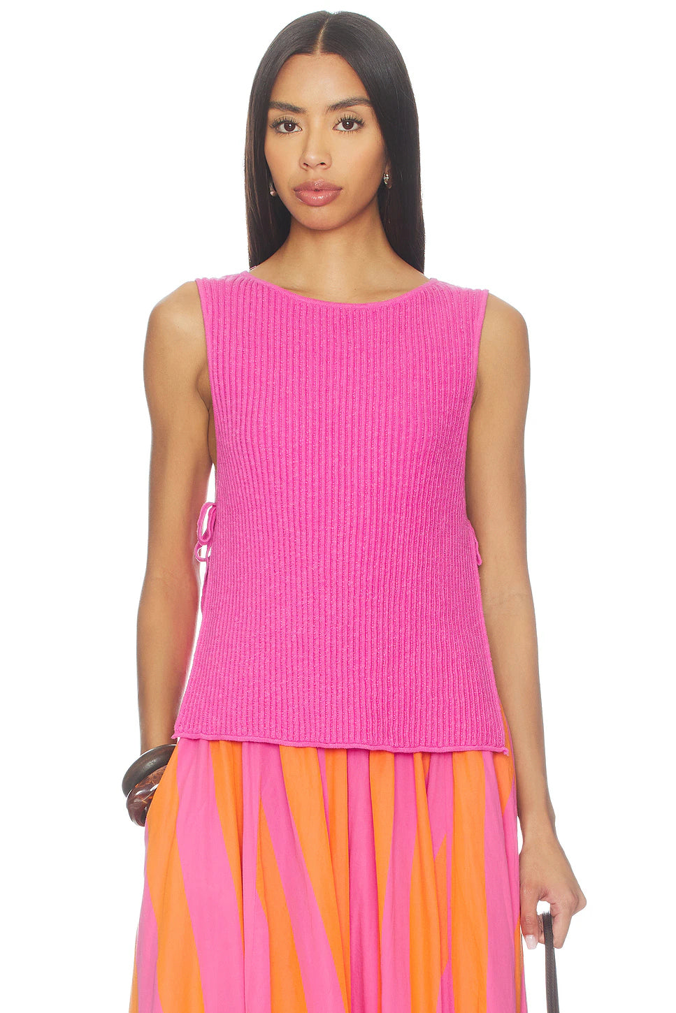 Free People Lizzie Side Tie Sweater Top - Island Flower