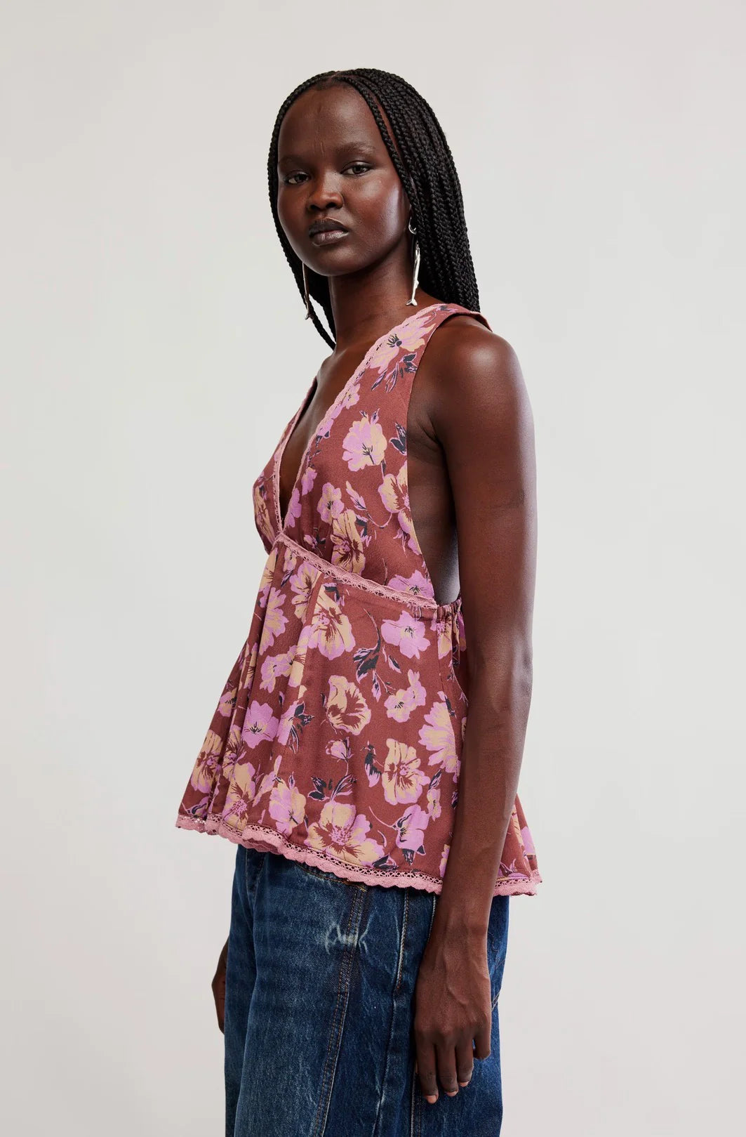 Free People Rome Printed Tank - Wine Combo