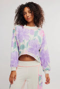 Free People Summer Loving Long Sleeve Crew Neck Knit Pullover - Ivory Combo