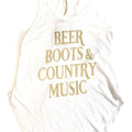 Brokedown Beer Boots & Country Tank White