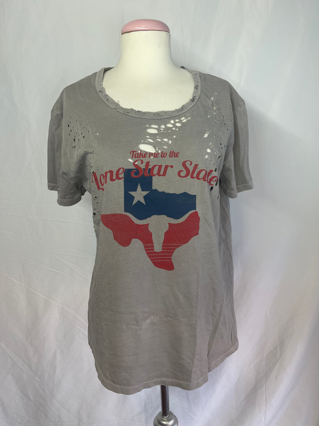 Brokedown Lone Star State Holey Women's Short Sleeve Top