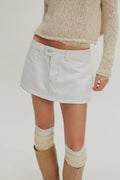 Free People Galivanting Denim Skort - Optic White
