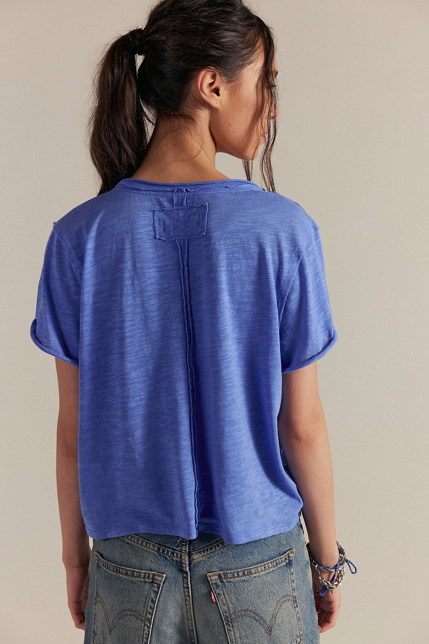 Free People Take 2 Tee - Cornflower Combo