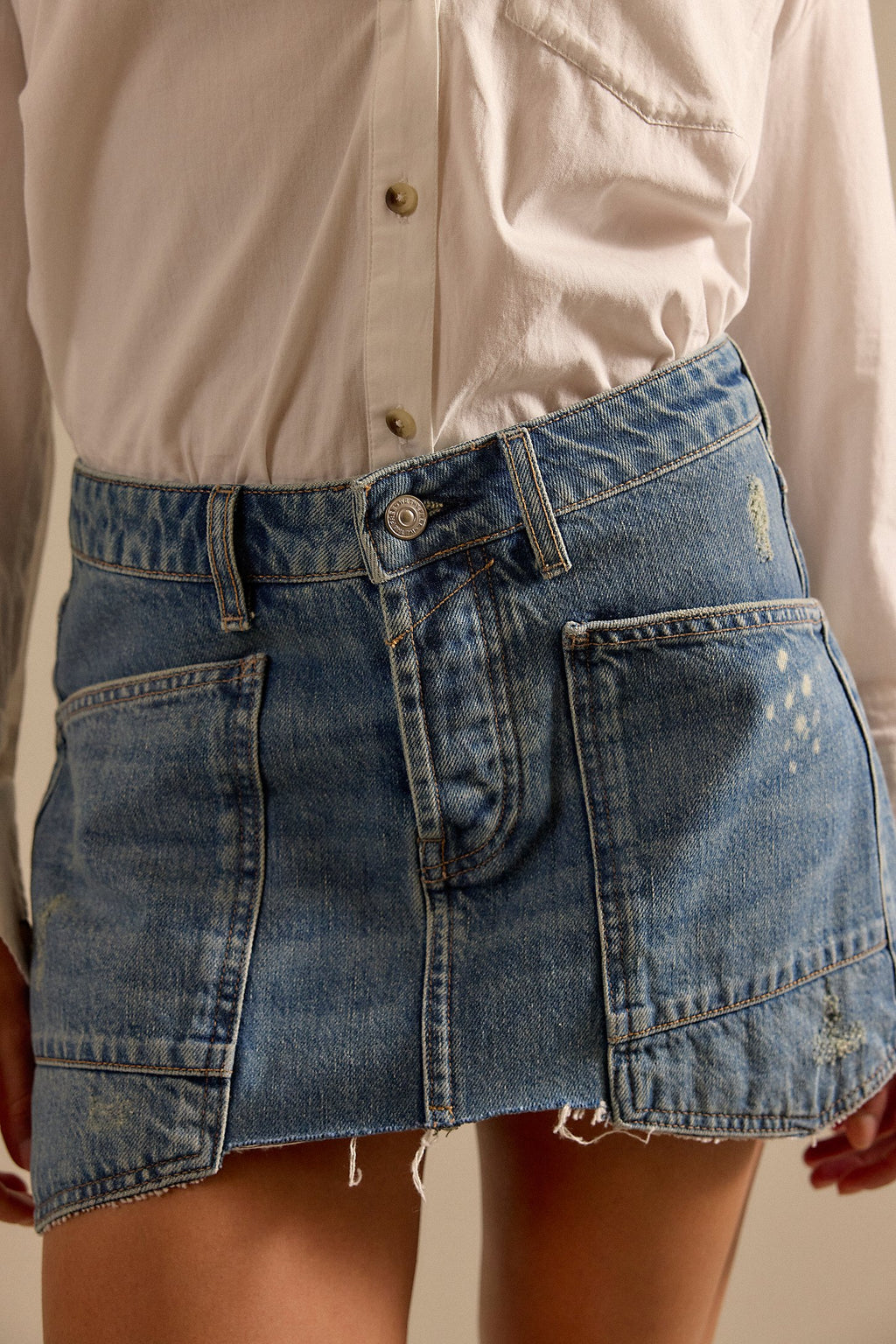 We The Free Dolly Denim Mini Skirt - Truest Blue
