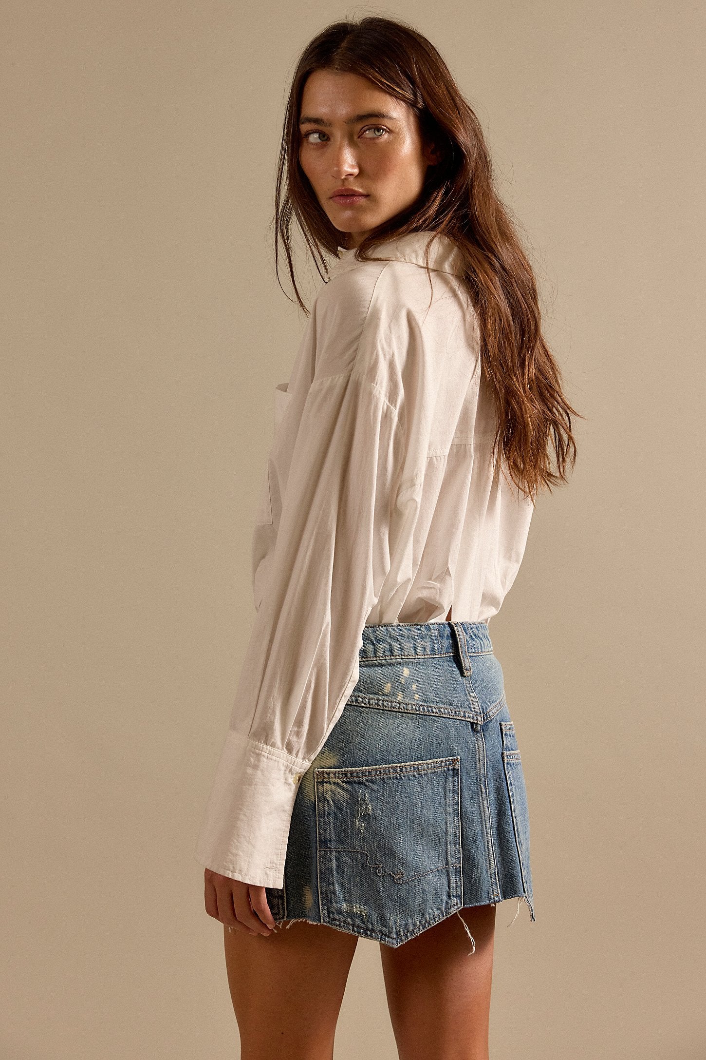 We The Free Dolly Denim Mini Skirt - Truest Blue