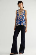 Free People Rome Printed Tank - Navy Combo