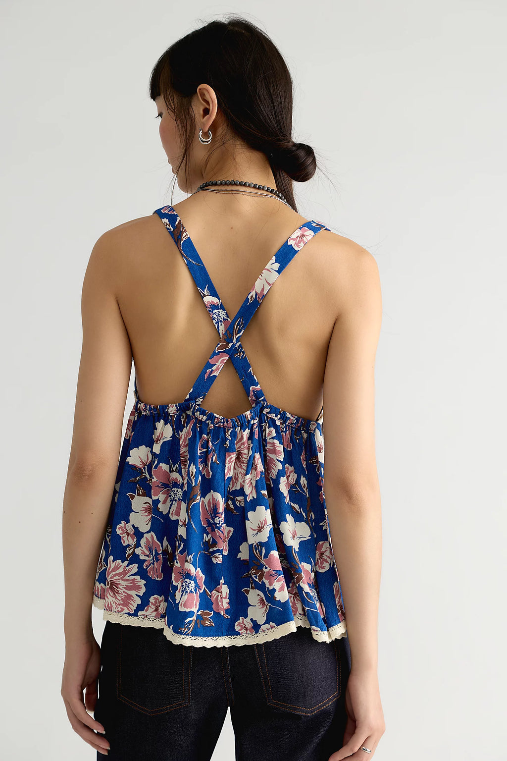 Free People Rome Printed Tank - Navy Combo