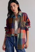 Free People Ashley Plaid Shirt - Ginger Combo