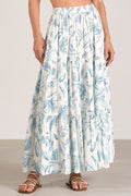 Ejan Blue Lima Tiered Womens Maxi Skirt