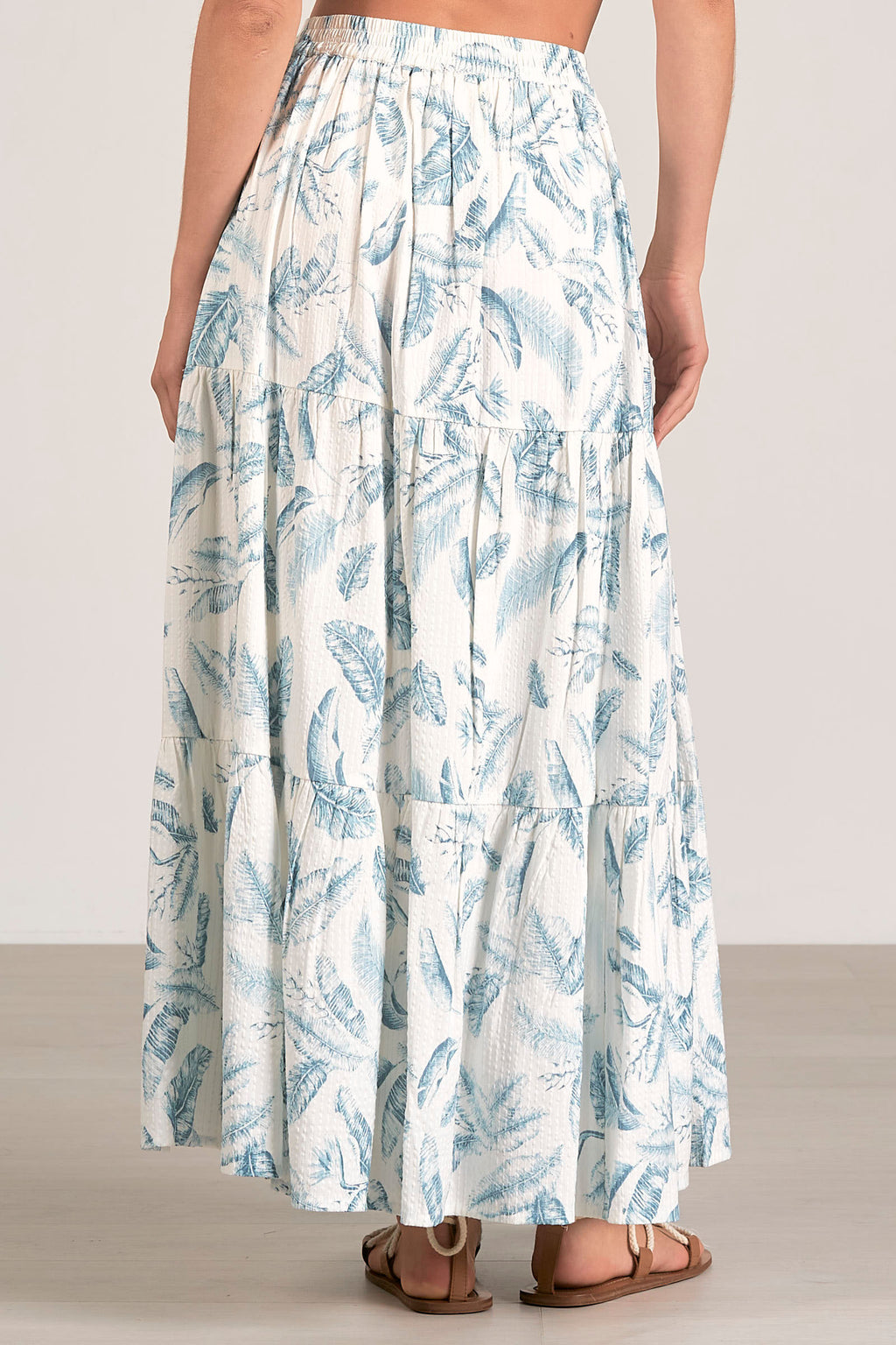 Ejan Blue Lima Tiered Womens Maxi Skirt