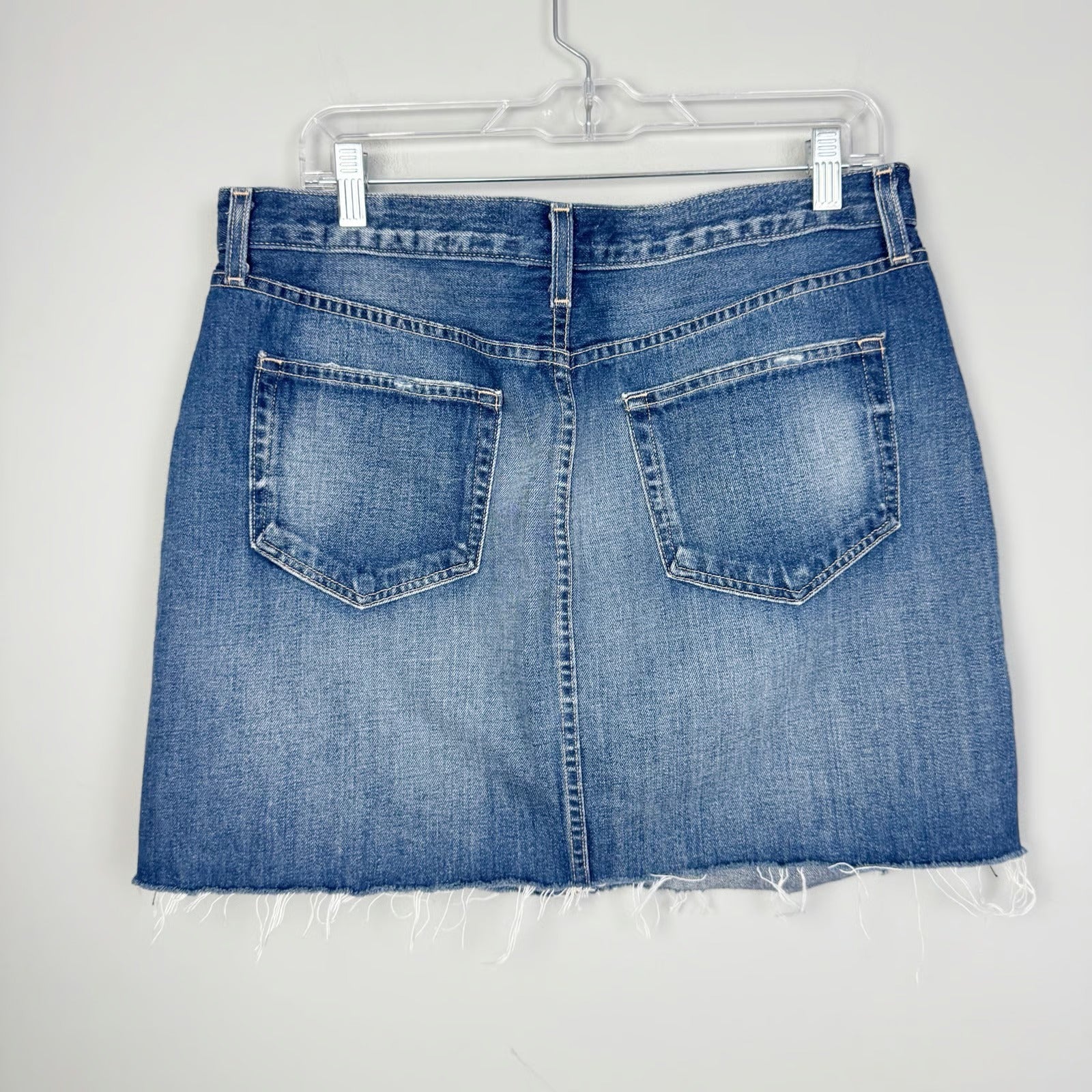 L' Agence Jolene Distressed Denim Jean Mini Skirt in Newberry