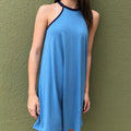 Z Supply Mei High Neck Dress Parisian - Blue