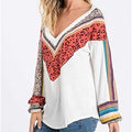 Lovely Melody Brushed Waffle V-Neck Tunic Top