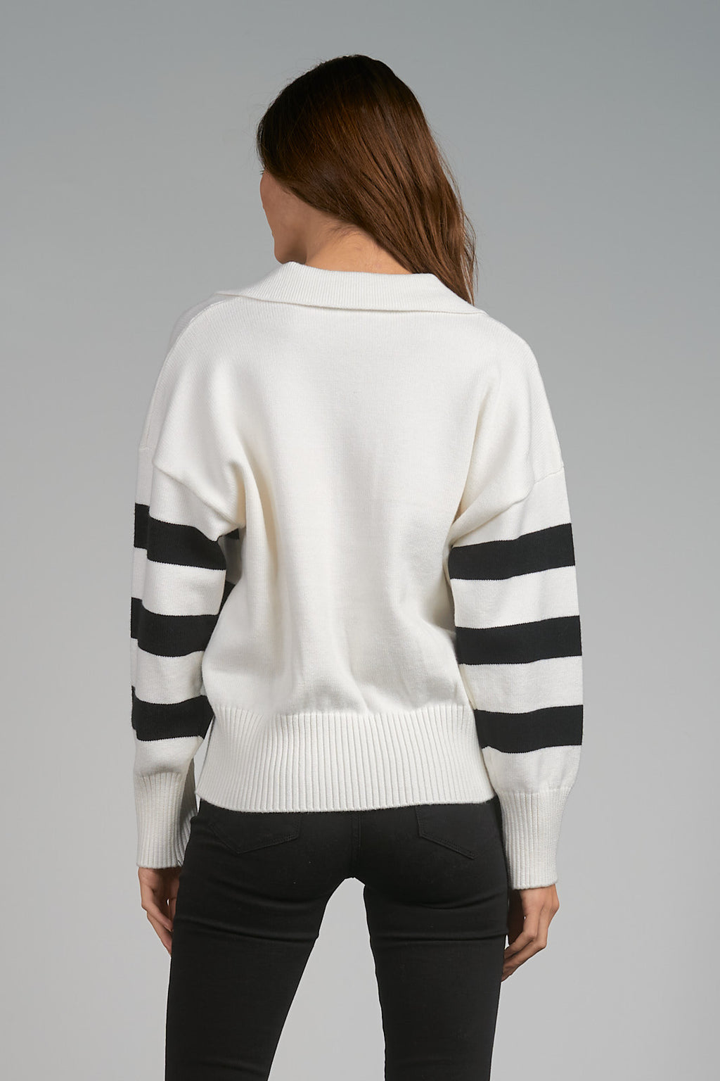 Elan Polo Collard V-Neck Women's Sweater
