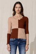 Miss Me Multi Brown Color Block Top