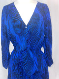 Khush Nayana L/S Deep V-Neck Tied Bloused Short Dress