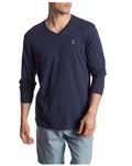 Psycho Bunny Long Sleeve V-Neck Men's Tee