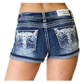 Grace in LA Women's Aztec Denim Shorts