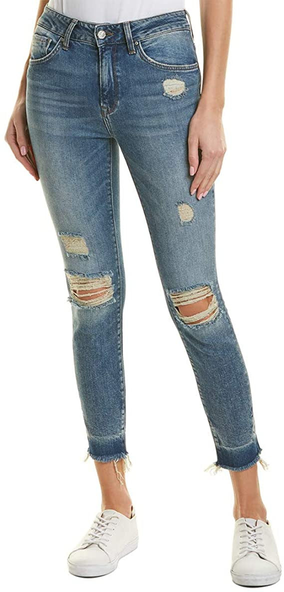 Mavi Jeans Women's Tess High-Rise Super Skinny Ankle in Shaded Ripped Vintage