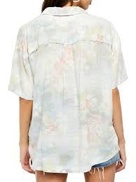 Free People Share Good Vibes Print Women's Shirt Ivory