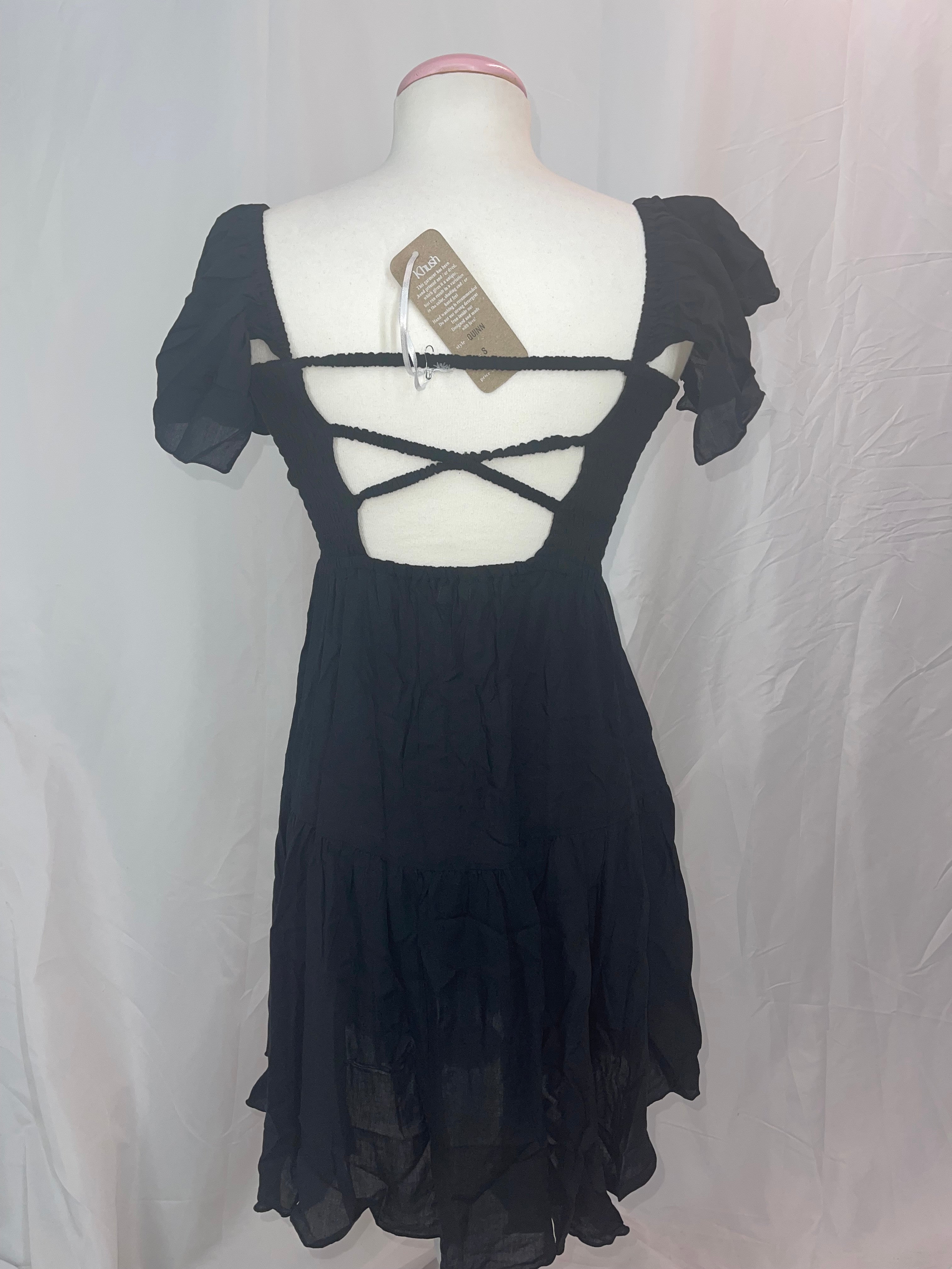 Khush Quinn Black Short Dress Small