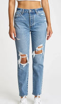 Eunina Tobi Super High-Rise Mom Jean Ankle - Hot Rod