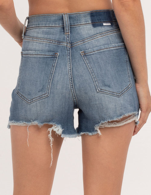 Daze Bottom Line Womens High Rise Denim Womens Shorts In Psychic