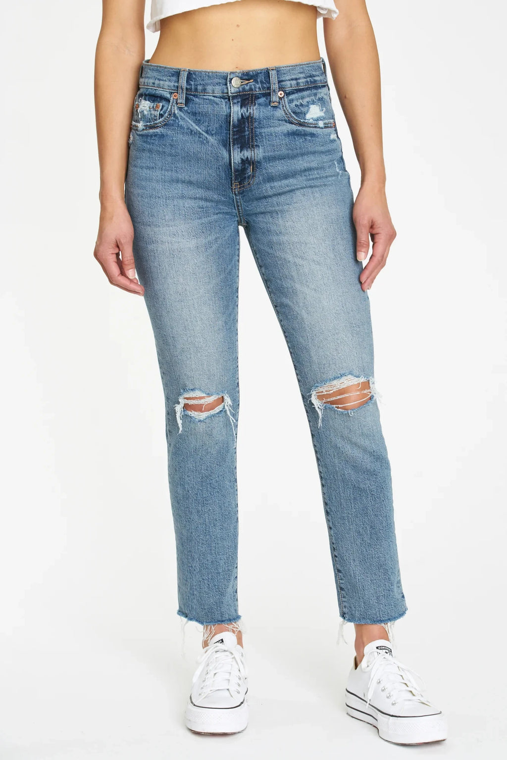 Daze Daily Driver High-Rise Skinny Straight Womens Jeans in Euphoria