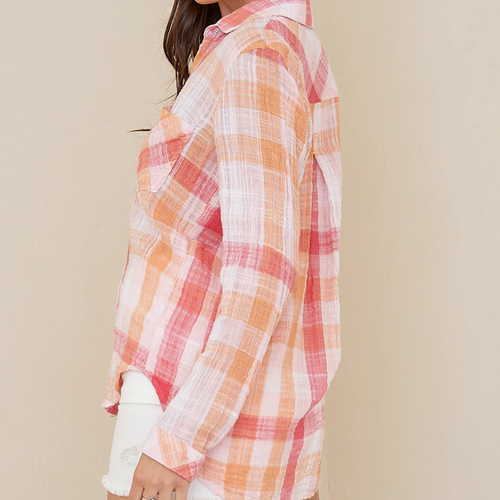 Bella Dahl Pocket Button Down Top - Summer Sunset