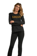 Elan Black/Mauve "Amour" Women's Tee