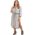 Elan L/S Button Up Front Women's Dress
