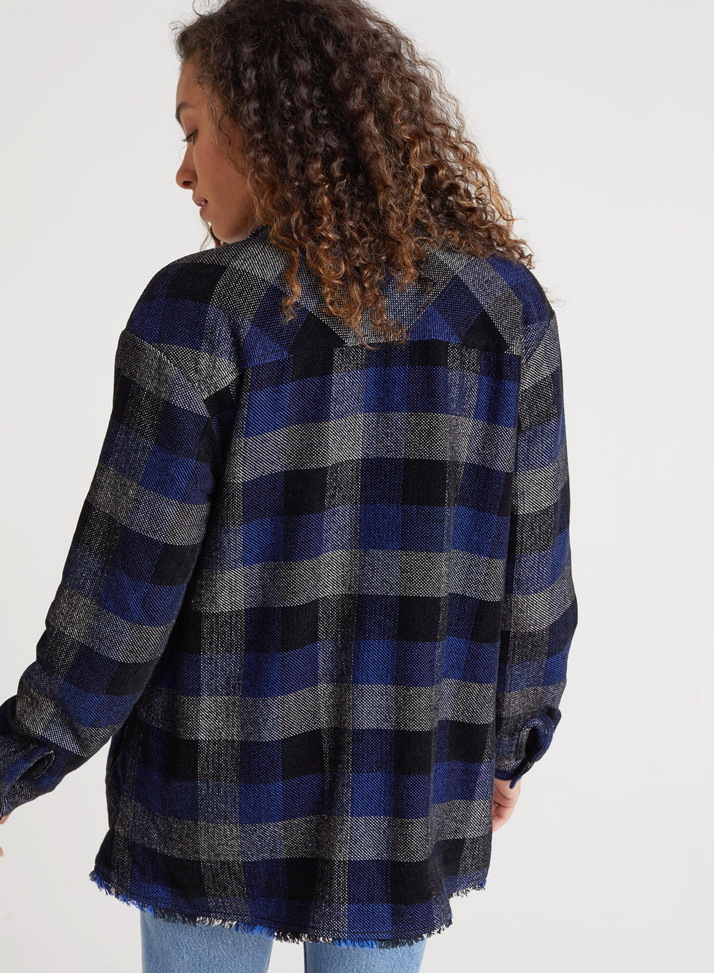 Bella Dahl Lined Women's Shacket in Black Check