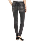 Miss Me Wing Fleur De Lis Hailey Skinny Jeans in Grey Women's Jeans