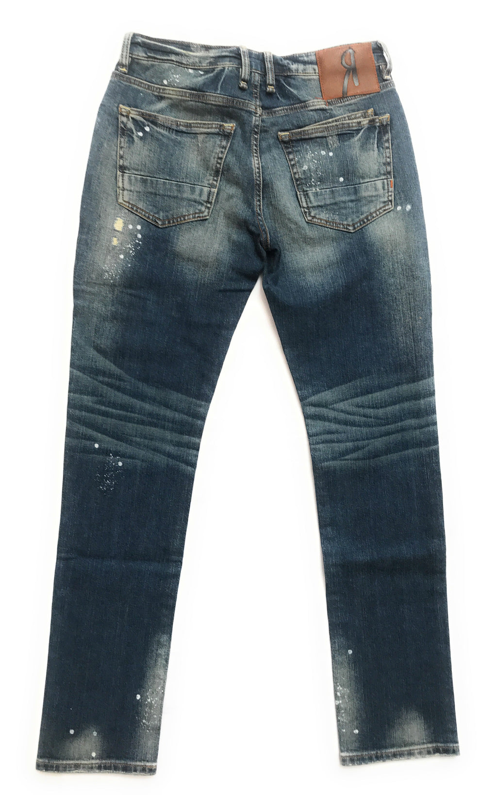 Remix By Rock Revival Destroyed Vintage Blue Alt Straight Men's Jeans