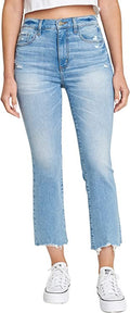 DAZE Women's Shy Girl High Rise Crop Flare Denim Jeans