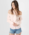 Free People Hello Beautiful' Off The Shoulder Woven Top