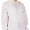 Elan White Knit 7 Sweater with Hoodie