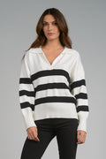 Elan Polo Collard V-Neck Women's Sweater
